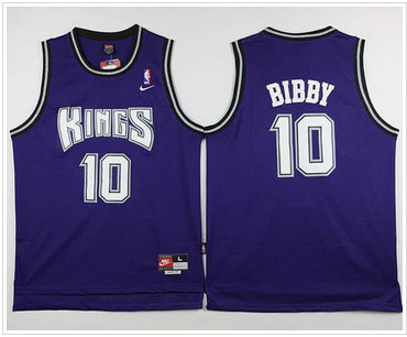 Sacramento Kings #10 Mike Bibby Purple Throwback Stitched NBA Jersey