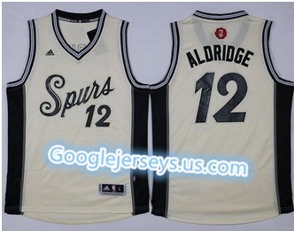 San Antonio Spurs #12 LaMarcus Aldridge Cream 2015-2016 Christmas Day Stitched NBA Jersey