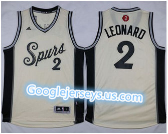San Antonio Spurs #2 Kawhi Leonard Cream 2015-2016 Christmas Day Stitched NBA Jersey