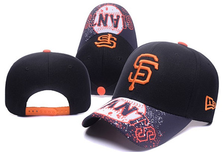 San Francisco Giants Team Logo Black Snapback Adjustable Hat
