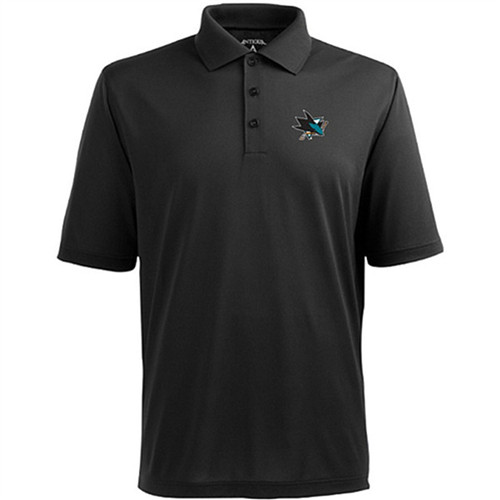 San Jose Sharks Antigua Pique Xtra-Lite Polo - Black