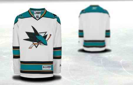 San Jose Sharks Men Customized White Jersey