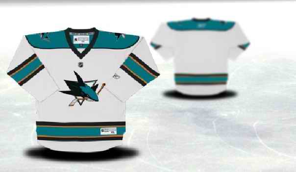 San Jose Sharks Youth Customized White Jersey