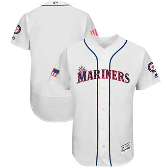 Seattle Mariners Majestic 2017 Stars & Stripes Authentic Collection FlexBase Team Jersey - White