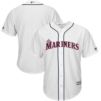 Seattle Mariners Majestic 2017 Stars & Stripes Cool Base Team Jersey - White
