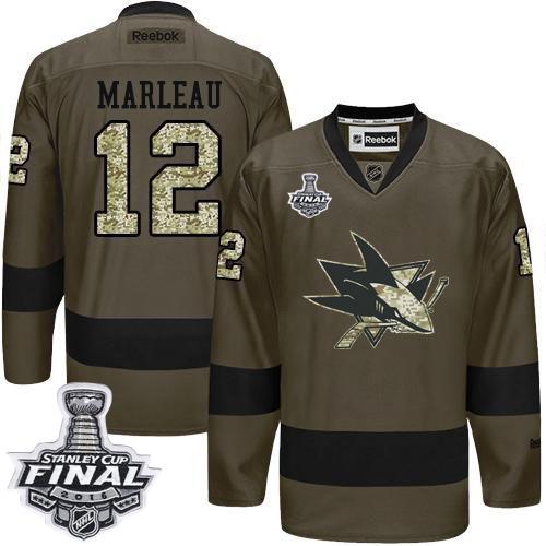Sharks #12 Patrick Marleau Green Salute to Service 2016 Stanley Cup Final Patch