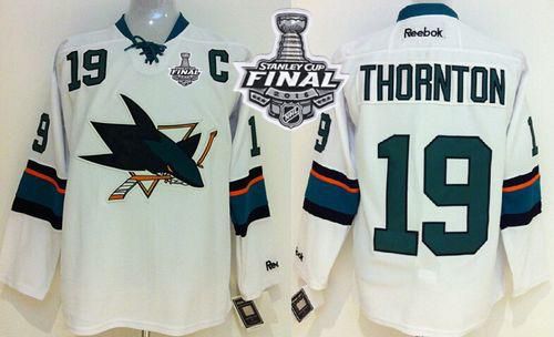 Sharks #19 Joe Thornton White 2016 Stanley Cup Final Patch Stitched NHL Jersey Sharks #19 Joe Thornton White 2016 Stanley Cup Final Patch Stitched NHL Jersey