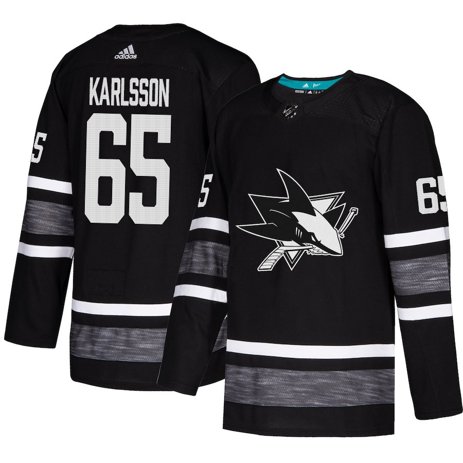 Sharks #65 Erik Karlsson Black Authentic 2019 All-Star Stitched Youth Hockey Jersey