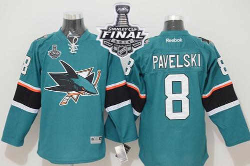 Sharks #8 Joe Pavelski Teal 2016 Stanley Cup Final Patch Stitched NHL Jersey Sharks #8 Joe Pavelski Teal 2016 Stanley Cup Final Patch Stitched NHL Jersey