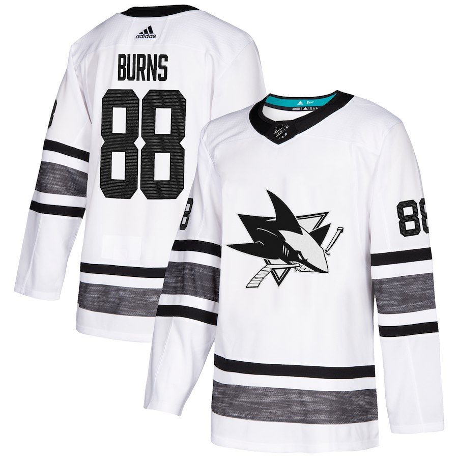 Sharks #88 Brent Burns White Authentic 2019 All-Star Stitched Youth Hockey Jersey
