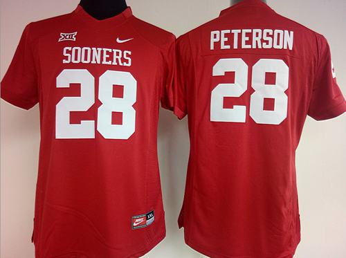 Sooners #28 Adrian Peterson Red Women's Stitched NCAA Jersey Sooners #28 Adrian Peterson Red Women's Stitched NCAA Jersey