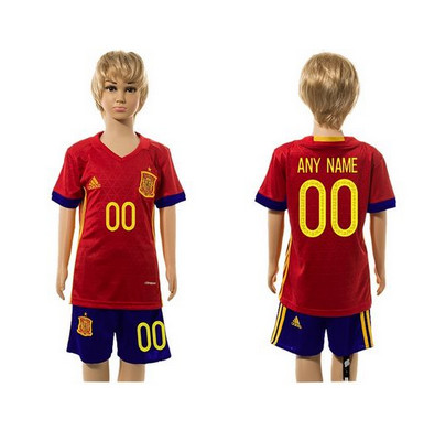 Spain Personalized Home Kid Soccer Country Jersey