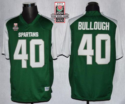 Spartans #40 Max Bullough Green White 2014 Rose Bowl Patch Stitched NCAA Jersey Spartans #40 Max Bullough Green White 2014 Rose Bowl Patch Stitched NCAA Jersey