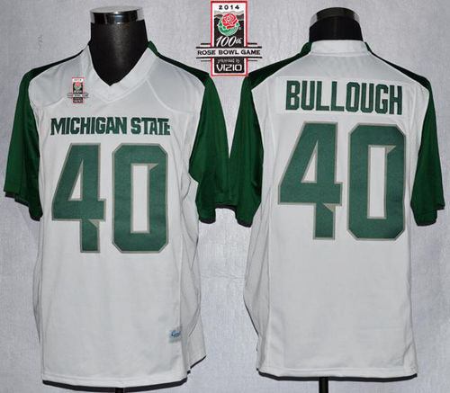 Spartans #40 Max Bullough White Green 2014 Rose Bowl Patch Stitched NCAA Jersey Spartans #40 Max Bullough White Green 2014 Rose Bowl Patch Stitched NCAA Jersey