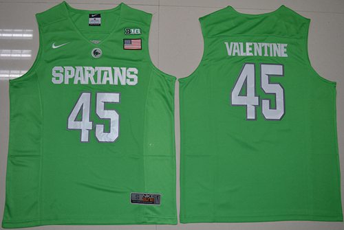 Spartans #45 Denzel Valentine Apple Green Authentic Basketball Stitched NCAA Jersey Spartans #45 Denzel Valentine Apple Green Authentic Basketball Stitched NCAA Jersey