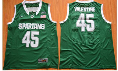 Spartans #45 Denzel Valentine Green Authentic Basketball Stitched NCAA Jersey