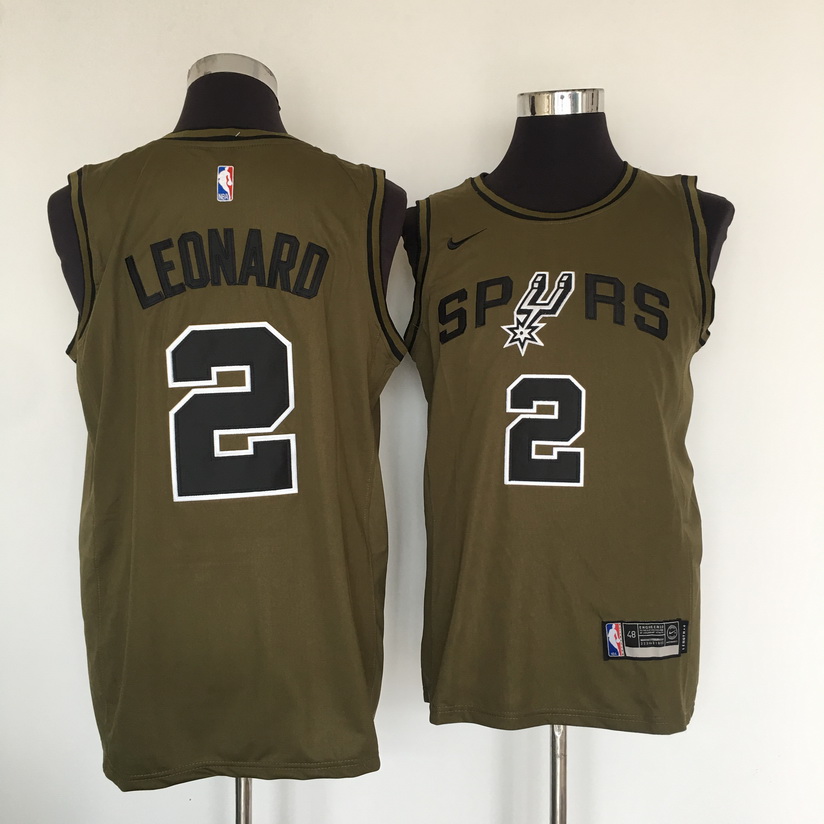 Spurs #2 Kawhi Leonard Olive Nike Swingman Jersey