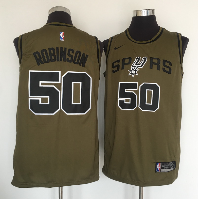 Spurs #50 David Robinson Olive Nike Swingman Jersey