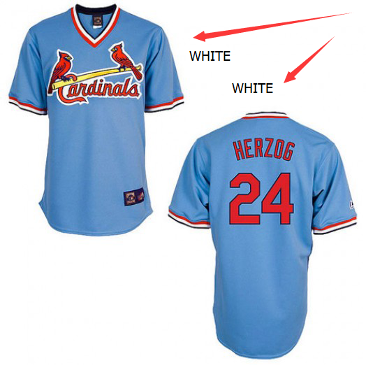 St. Louis Cardinals #24 Herzog White CustomizedThrowback Jersey