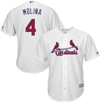 St. Louis Cardinals Yadier Molina Majestic Fashion Stars & Stripes Cool Base Player Jersey - White