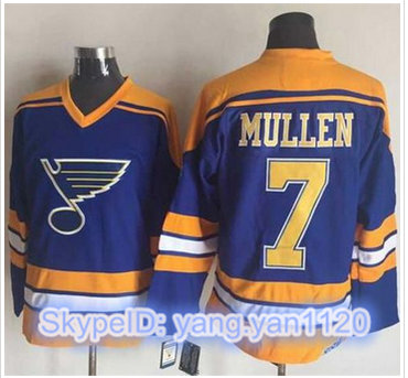 St.Louis Blues #7 Joe Mullen Light Blue Yellow CCM Throwback Stitched NHL Jersey St.Louis Blues #7 Joe Mullen Light Blue Yellow CCM Throwback Stitched NHL Jersey