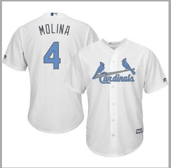 St.Louis Cardinals #4 MOLINA White cool base Authentic Collection 2016 Father's Day Stitched MLB Jersey