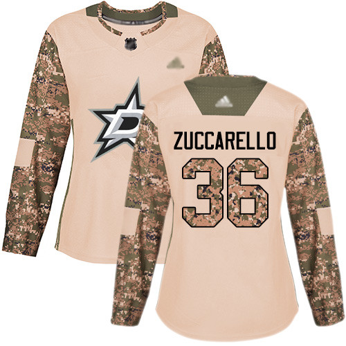 Stars #36 Mats Zuccarello Camo Authentic 2017 Veterans Day Women's Stitched Hockey Jersey