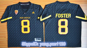 Sun Devils #8 D. J. Foster New Black Stitched NCAA Basketball Jersey