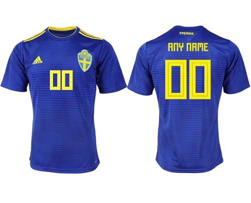 Sweden Personalized Away Soccer Country Jersey