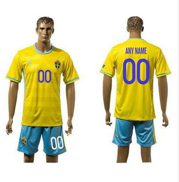 Sweden Personalized Home Soccer Country Jersey Sweden Personalized Home Soccer Country Jersey