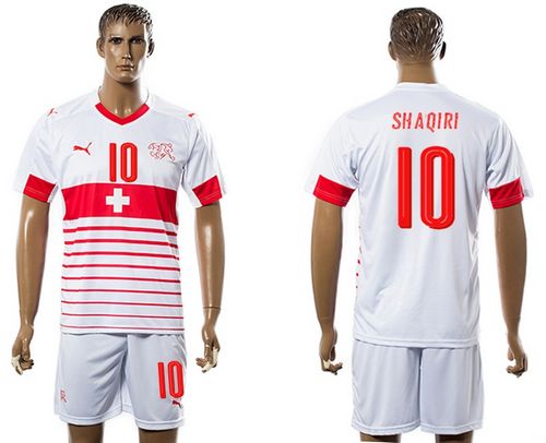 Switzerland #10 Shaqiri Away Soccer Country Jersey Switzerland #10 Shaqiri Away Soccer Country Jersey