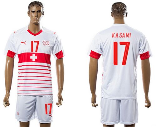 Switzerland #17 Kasami Away Soccer Country Jersey Switzerland #17 Kasami Away Soccer Country Jersey