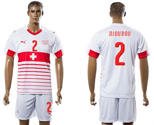 Switzerland #2 Djourou Away Soccer Country Jersey Switzerland #2 Djourou Away Soccer Country Jersey