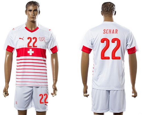 Switzerland #22 Schar Away Soccer Country Jersey Switzerland #22 Schar Away Soccer Country Jersey