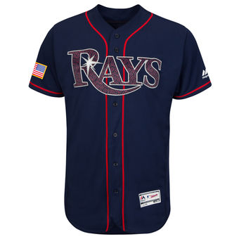 Tampa Bay Rays Majestic Fashion Stars & Stripes FlexBase Jersey - Navy Tampa Bay Rays Majestic Fashion Stars & Stripes FlexBase Jersey - Navy
