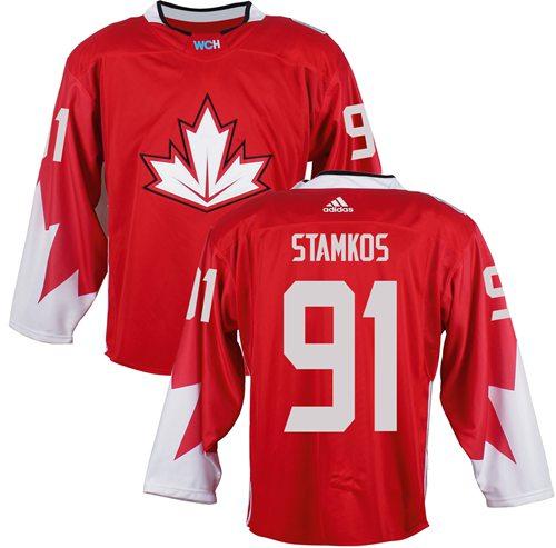 Team Canada #91 Steven Stamkos Red 2016 World Cup Stitched Youth NHL Jersey