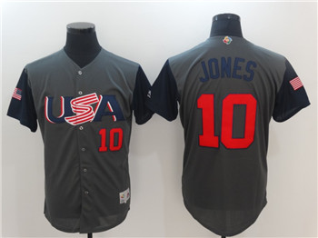 Team USA #10 Jones Gray 2017 World Baseball Classic Authentic Stitched MLB Jersey