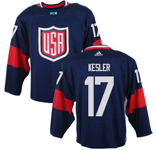 Team USA #17 Ryan Kesler Navy Blue 2016 World Cup Stitched Youth NHL Jersey