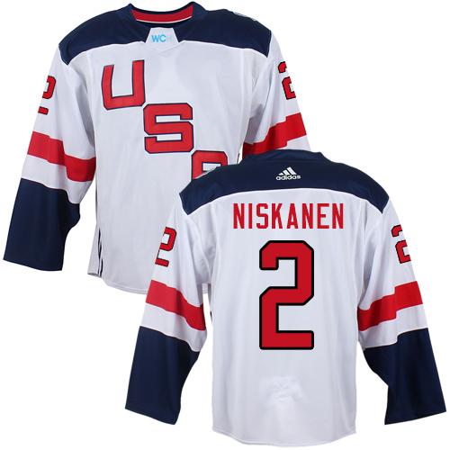 Team USA #2 Matt Niskanen White 2016 World Cup Stitched NHL Jersey