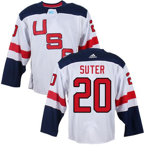 Team USA #20 Ryan Suter White 2016 World Cup Stitched Youth NHL Jersey