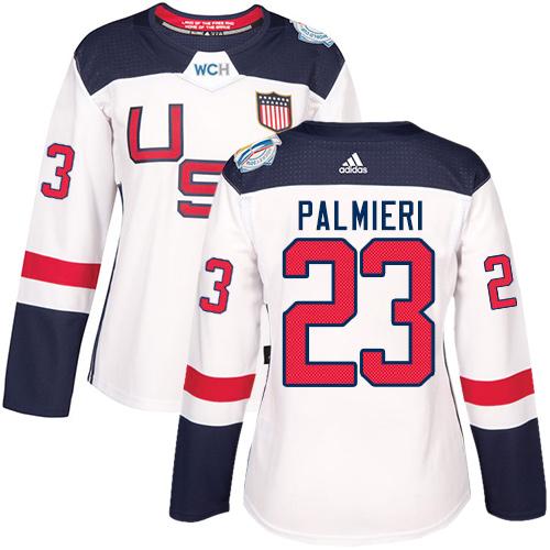 Team USA #23 Kyle Palmieri White 2016 World Cup Women's Stitched NHL Jersey Team USA #23 Kyle Palmieri White 2016 World Cup Women's Stitched NHL Jersey