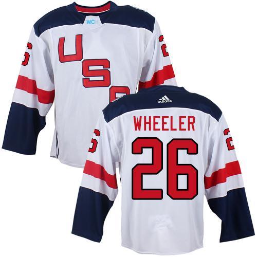 Team USA #26 Blake Wheeler White 2016 World Cup Stitched NHL Jersey