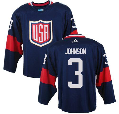 Team USA #3 Jack Johnson Navy Blue 2016 World Cup Stitched Youth NHL Jersey