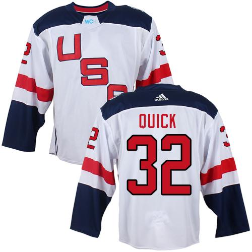Team USA #32 Jonathan Quick White 2016 World Cup Stitched NHL Jersey