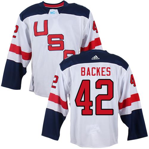 Team USA #42 David Backes White 2016 World Cup Stitched NHL Jersey