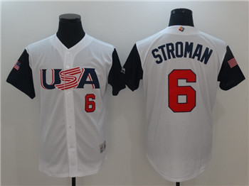 Team USA #6 Stroman White 2017 World Baseball Classic Authentic Stitched 