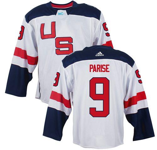 Team USA #9 Zach Parise White 2016 World Cup Stitched Youth NHL Jersey