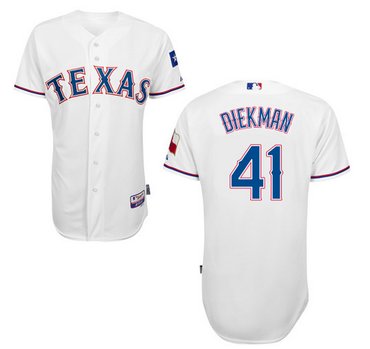 Texas Rangers #41 Jake Diekman White Cool Base Home Jersey