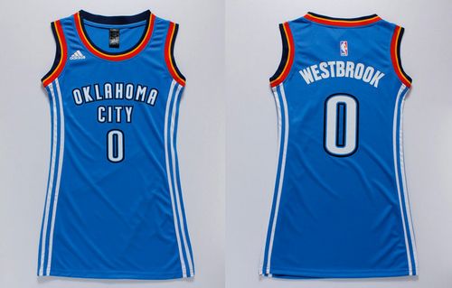 Thunder #0 Russell Westbrook Blue Women's Dress Stitched NBA Jersey Thunder #0 Russell Westbrook Blue Women's Dress Stitched NBA Jersey