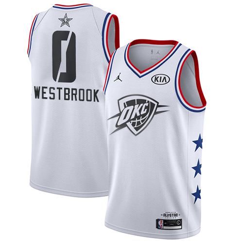 Thunder #0 Russell Westbrook White Youth Basketball Jordan Swingman 2019 All-Star Game Jersey